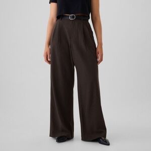 GAP Women's 365 High Rise Brushed Twill Trousers in Brown Houndstooth, Size 10